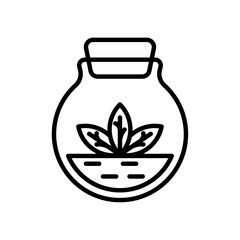 Terrarium icon Thin line art collection