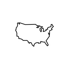 US map icon Thin line art collection