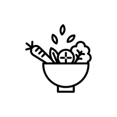 Vegetable Salad Meal icon Thin line art collection