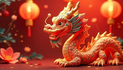Fototapeta premium 2025 Chinese New Year, snake line art style, vector Lunar New Year, traditional dragon illustration, new year 2025, banner, poster, created with generative ai