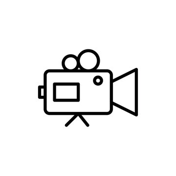 recommend clip art: Video camera icon Thin line art collection