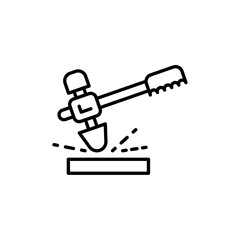 Welding chipping hammer icon Thin line art collection