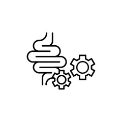 Work digestive system icon Thin line art collection