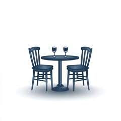 Romantic table for two, set for an intimate dinner.