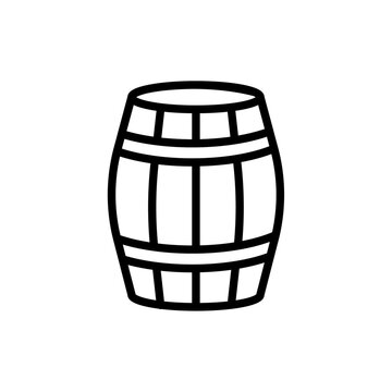 recommend clip art: Wooden barrel icon Thin line art collection