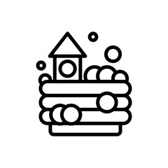 Ball pit icon Thin line art collection