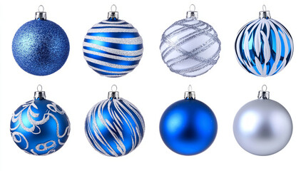 set Christmas ornament isolated on a white background,