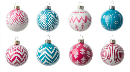 set Christmas ornament isolated on a white background,