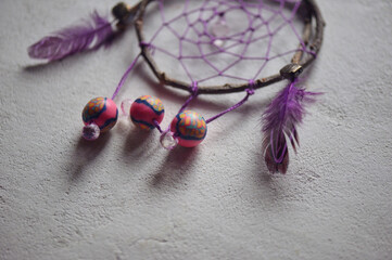 Dream catchers, their elements. Natural materials, threads, wood. Omulet for a restful sleep Shamanism