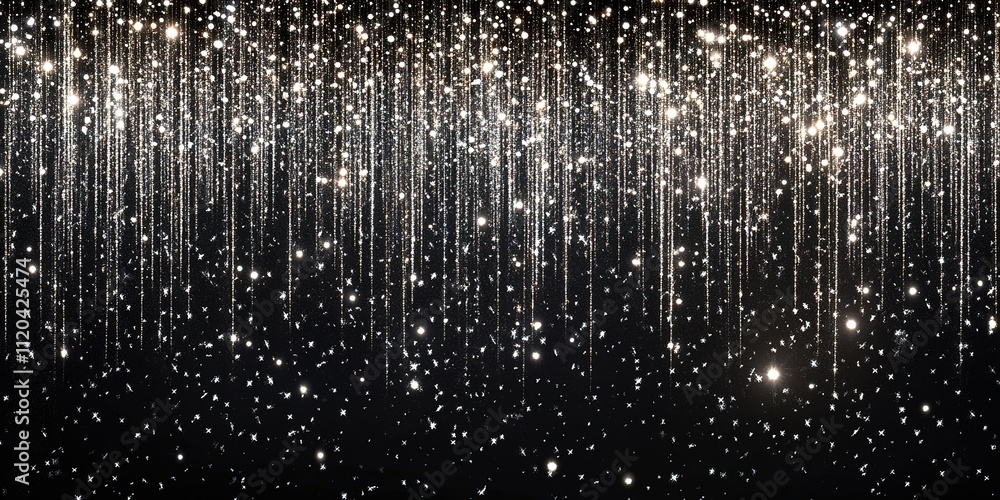 Poster captivating display of shimmering light particles creating a mesmerizing effect against a dark backg