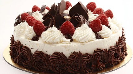 A Celebration of Exquisite Chocolate and Raspberry Cake