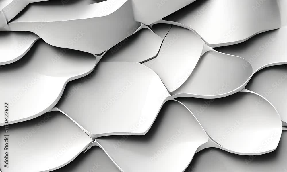 Poster a captivating display of flowing white shapes creates an intriguing visual effect, reflecting modern