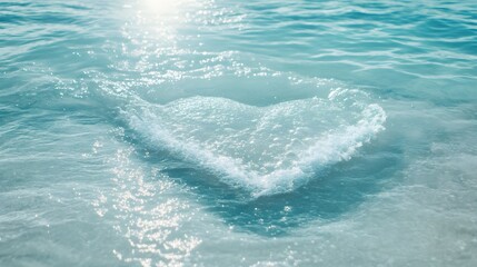 Ocean Waves Forming Heart Shape in Water