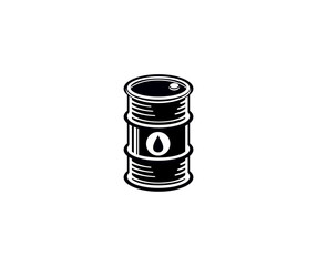 Barrel with thick oil. Vector illustration of a barrel on a white background