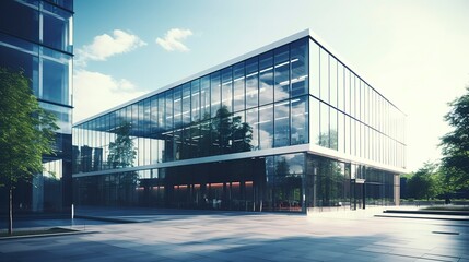 A photo of a modern architectural office building