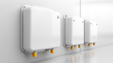 Electrical Switches and Breakers Isolated on White Background. Generative AI