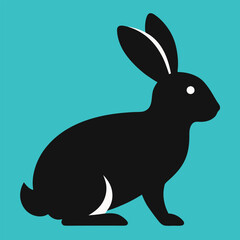 Fototapeta premium Rabbits silhouette,isolated white background