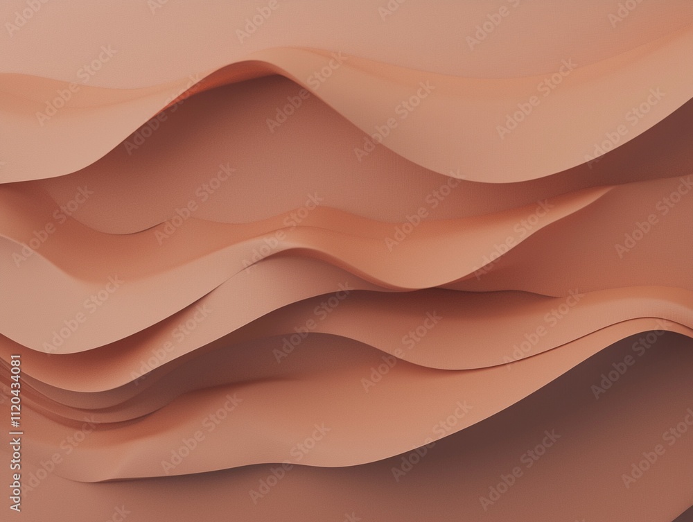 Poster smooth peach waves abstract background. soft flowing backdrop. modern minimalist design. mocha mouss