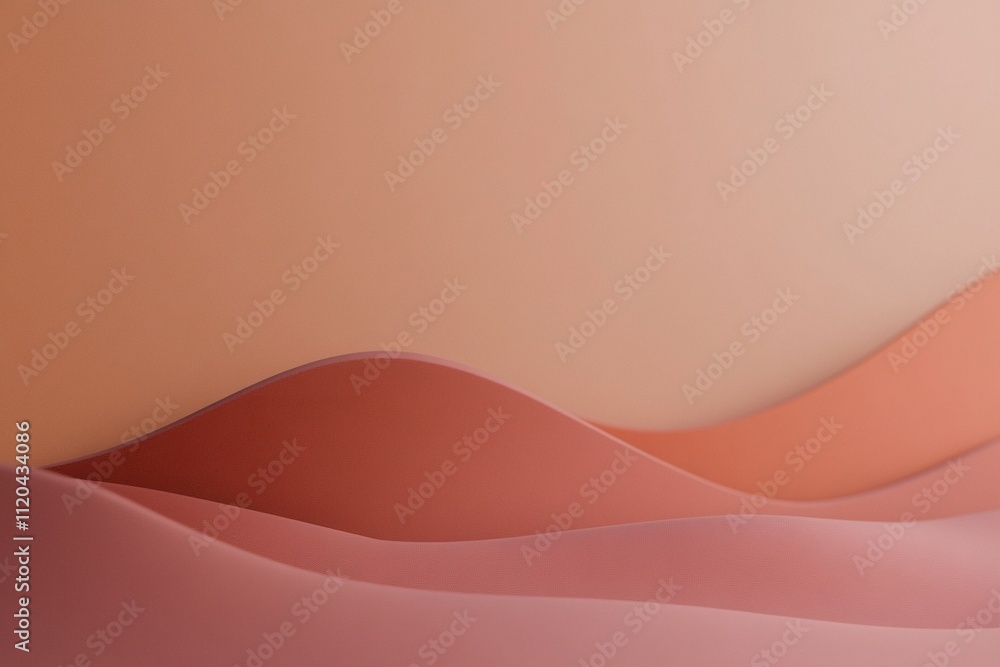 Aufkleber smooth peach waves abstract background. soft flowing backdrop. modern minimalist design. mocha mouss