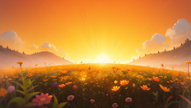 Abstract paintings of flowers sunlight clouds skies rainbow drops elegant beauty