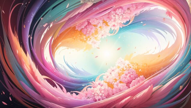 Abstract paintings of flowers sunlight clouds skies rainbow drops elegant beauty