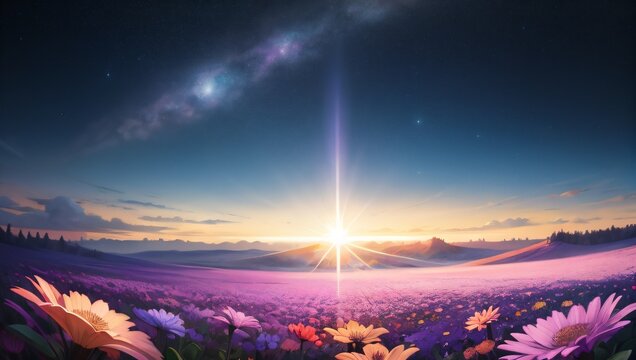 Abstract paintings of flowers sunlight clouds skies rainbow drops elegant beauty