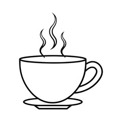 Coffee cup line art vector illustration
