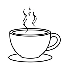 Coffee cup line art vector illustration
