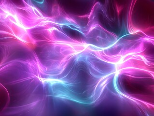 Obraz premium Abstract neon energy flashes in a virtual environment