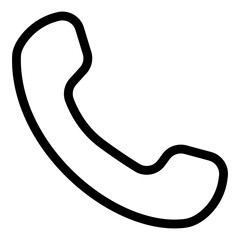 Handset icon with a call. Vector illustration.