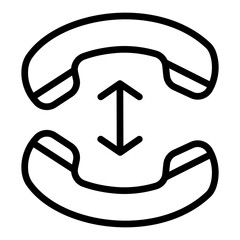 Icon of telephone handsets with a call. Vector illustration.
