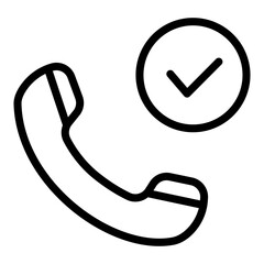 Handset icon with an accepted call. Vector illustration.