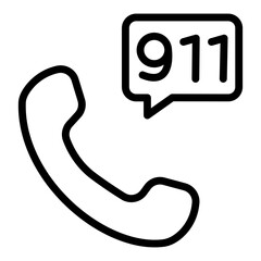 Phone icon. Call 911. Vector illustration.