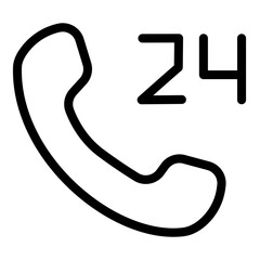 Phone icon with the possibility of a call during the day 24. Vector.