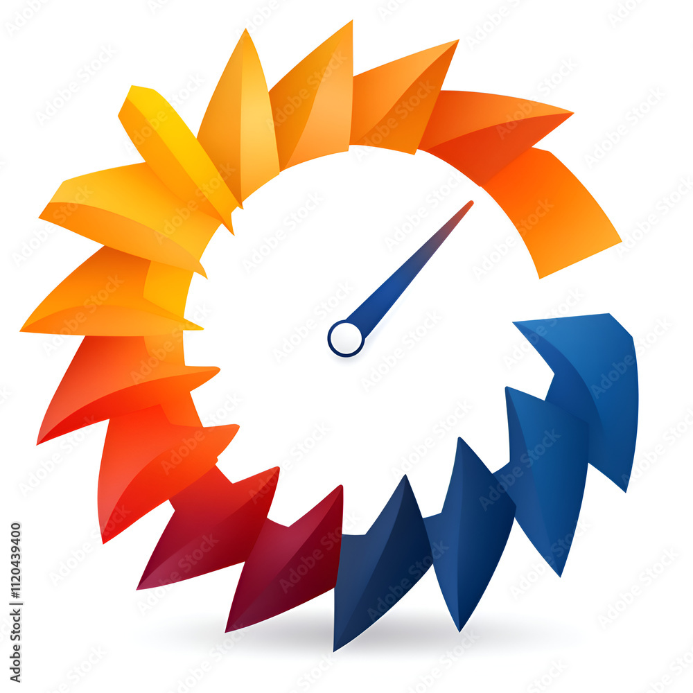Poster Colorful abstract design with clock face representing time and energy in a dynamic way