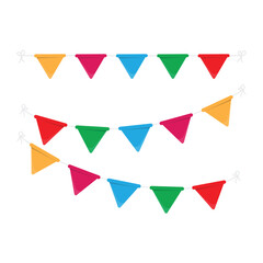 Bunting Flag Icon Set Vector Design.