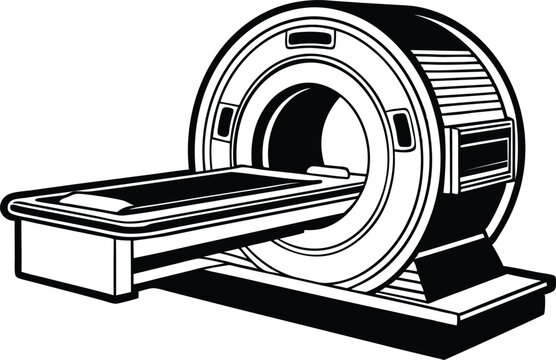 black and white ct scanner machine clip art preview