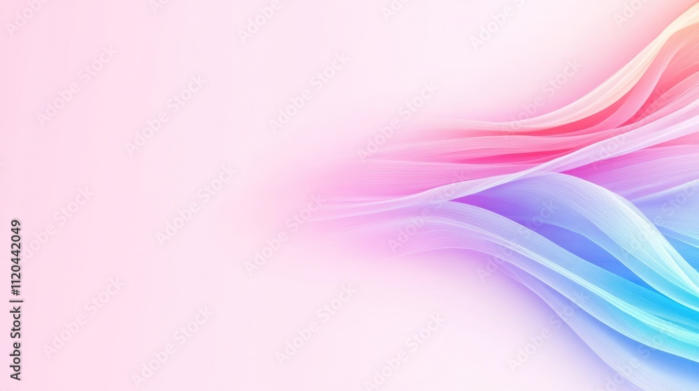 Poster abstract waves of color blending softly on a gradient background.