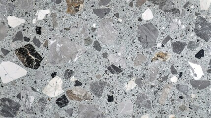 Sophisticated Gray Polished Concrete Texture with Unique Stones