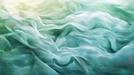 Obraz premium Abstract Light Waves in Blue and Green Tones with Luxury Feel