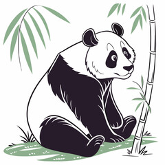 Panda vector silhouette