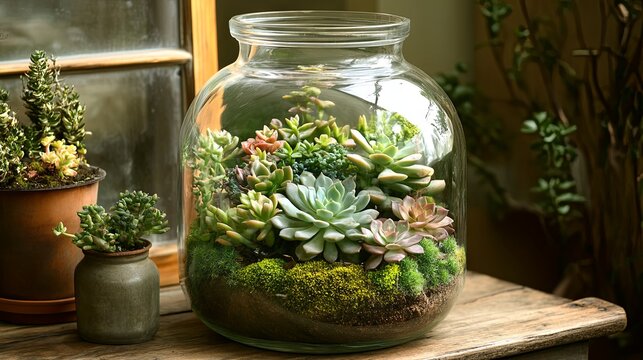 Succulent Terrarium in a Glass Jar - A Stunning Home Decor Piece
