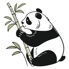 Panda vector silhouette