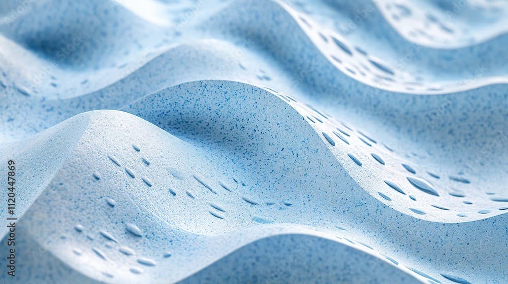 Poster textured blue paper with speckles in wave patterns
