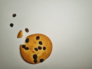 Crispy sweet cookies with raisins