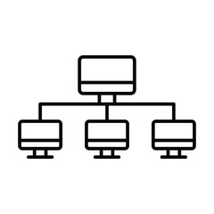 technology line icon, computer network icon vector