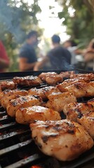 Grilled Chicken on the BBQ - Outdoor Feast