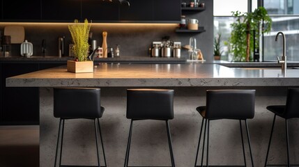 A photo of a sleek and modern kitchen counter