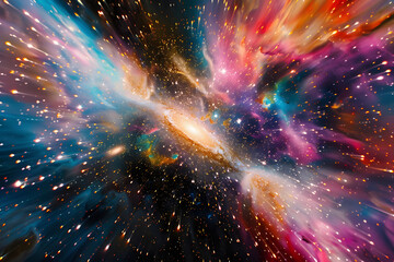 cosmic wonder: infinite stars twinkling through a celestial space warp in vibrant colors. generative ai