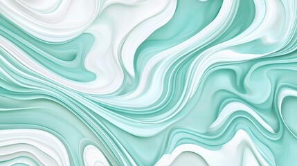 Abstract Wavy Patterns in Light Blue and Green Tones for Design